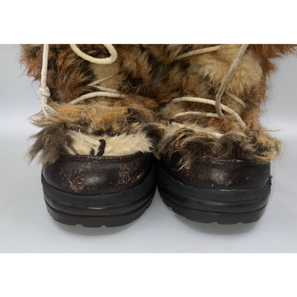 Muk Luks Women's Red Tan Knit Design Snow Boots Faux Fur Lined Size 9 Tan/Beige - Picture 4 of 16